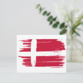 ブラッシュストロークデンマーク国旗 ポストカード (スタンド正面)