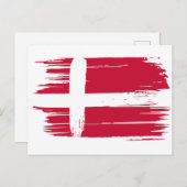 ブラッシュストロークデンマーク国旗 ポストカード (正面/裏面)
