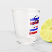 ブラッシュストロークハッピーファースト4th 7月アメリカ国旗のフェスティバル ショットグラス (左)