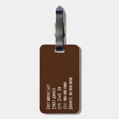 ブラッシュストロークパインコーンデジタルアートカスタム ラゲッジタグ (裏面縦)