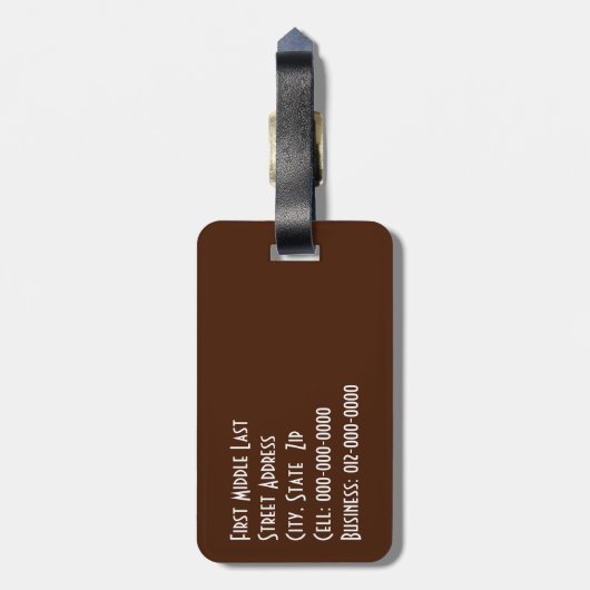 ブラッシュストロークパインコーンデジタルアートカスタム ラゲッジタグ (裏面縦)