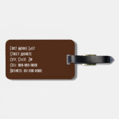 ブラッシュストロークパインコーンデジタルアートカスタム ラゲッジタグ (裏面横)