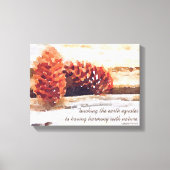 ブラッシュストロークパインコーンDigital Art キャンバスプリント (正面)