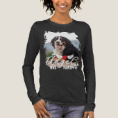 ブラッシュストロークフォトエンジェルは犬の犬の記念碑を持つ トライブレンドＴシャツ (正面)