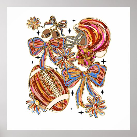 ブラッシュストロークフットボールコケット ポスター (正面)