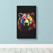 ブラッシュストロークベア キャンバスプリント (インサイチュ (ウッドフロア))