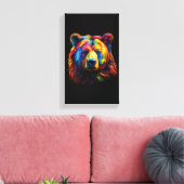 ブラッシュストロークベア キャンバスプリント (インサイチュ (リビング))