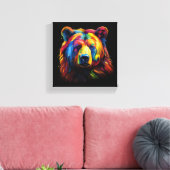 ブラッシュストロークベア キャンバスプリント (インサイチュ (リビング))