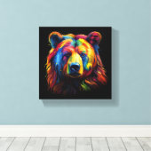 ブラッシュストロークベア キャンバスプリント (インサイチュ (ウッドフロア))