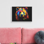 ブラッシュストロークベア キャンバスプリント (インサイチュ (リビング))