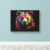 ブラッシュストロークベア キャンバスプリント (インサイチュ (ウッドフロア))