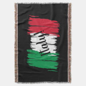 ブラッシュストロ芸術的ークのイタリア国旗 スローブランケット (正面縦)