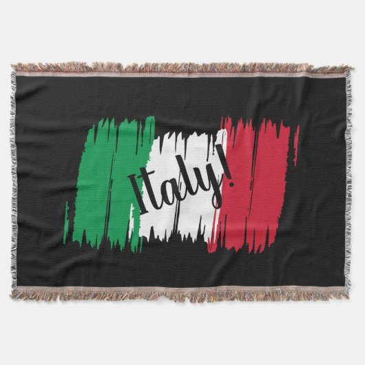 ブラッシュストロ芸術的ークのイタリア国旗 スローブランケット (正面)