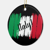 ブラッシュストロ芸術的ークのイタリア国旗 セラミックオーナメント (左)