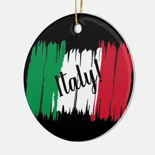 ブラッシュストロ芸術的ークのイタリア国旗 セラミックオーナメント (左)