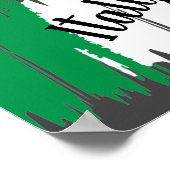 ブラッシュストロ芸術的ークのイタリア国旗 ポスター (角)