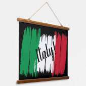ブラッシュストロ芸術的ークのイタリア国旗 吊り下げ型タペストリー (傾斜あり)