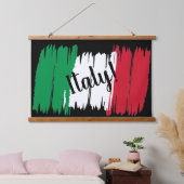 ブラッシュストロ芸術的ークのイタリア国旗 吊り下げ型タペストリー (寝室)