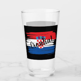 ブラッシュスト芸術的ロークロアチア国旗 タンブラーグラス