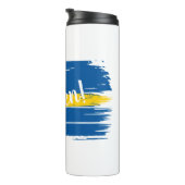 ブラッシュスト芸術的ロースウェーデン国旗 タンブラー (回転右)