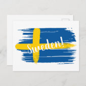 ブラッシュスト芸術的ロースウェーデン国旗 ポストカード (正面/裏面)