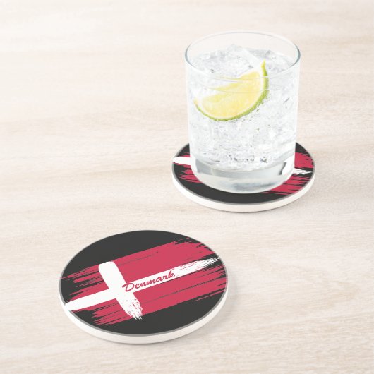 ブラッシュスト芸術的ローデンマーク国旗 コースター (側面)