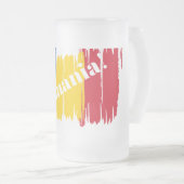 ブラッシュスト芸術的ロールーマニア フロストグラスビールジョッキ (正面右)