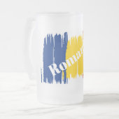 ブラッシュスト芸術的ロールーマニア フロストグラスビールジョッキ (正面左)