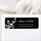 ブラッシュチェリーブロッサム ブラック｜結婚式ラベル ラベル (インサイチュ)