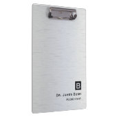 ブラッシュチタン石板モノグラムプロフェッショナル クリップボード (右)