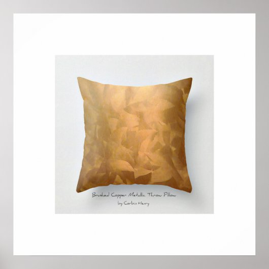 ブラッシュドカッパーメタル装飾用クッションアートプリント ポスター (正面)