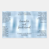 ブラッシュドブルー金属箔化粧品ボトルラベル 長方形シール (正面)