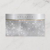 ブラッシュドメタルバンドグリッターシルバーID802 名刺 (正面)