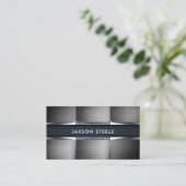 ブラッシュドメタル工業デザイン 名刺 (スタンド正面)