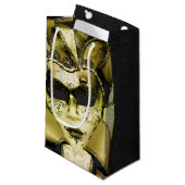 ブラッシュド金ゴールドマーディグラスマスカレード スモールペーパーバッグ (正面アングル)
