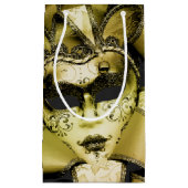 ブラッシュド金ゴールドマーディグラスマスカレード スモールペーパーバッグ (正面)