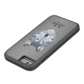 ブラッシュド鋼にウルフ金属効果モノグラム Case-Mate iPhoneケース (底)