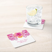 ブラッシュハイビスカスフローラ紙コースター スクエアペーパーコースター (インサイチュ)