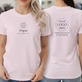 ブラッシュピンクのスクリプトロゴ メイクスタッフ Tシャツ