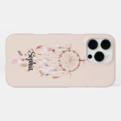 ブラッシュピンクのドリームキャッチャー iPhoneケース (裏面横)