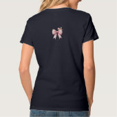 ブラッシュピンクのリボン水彩画 Tシャツ (裏面)