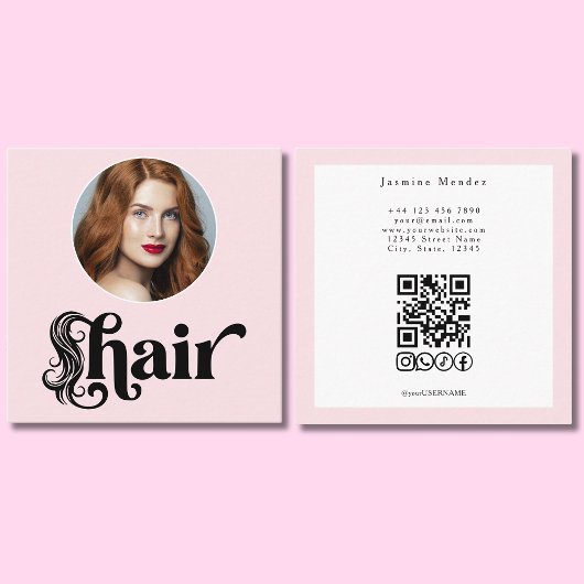 ブラッシュピンクの写真 ヘアスタイリストQRソーシャルズ スクエア スクエア名刺