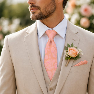 ブラッシュピンクの桃色の結婚式ネクタイ ネクタイ