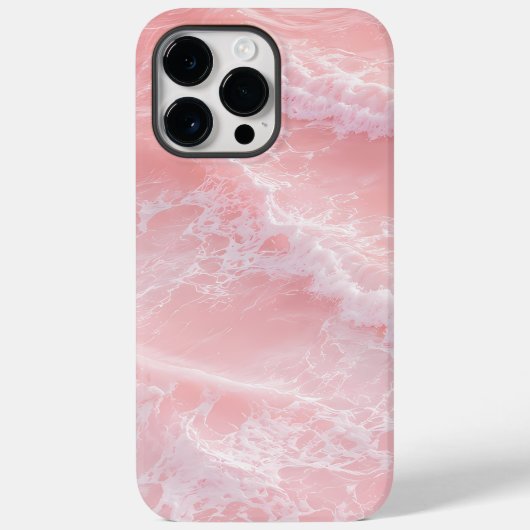 ブラッシュピンクの海の波 Case-Mate iPhoneケース (裏面)