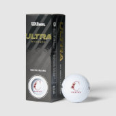 ブラッシュピンクの花柄イニシャルCモノグラム ゴルフボール (パッケージ)