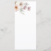 ブラッシュピンクの花柄ウォーターカラー ウェディング メニュー (裏面)