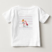 ブラッシュピンクの“A”モノグラムバレリーナ ベビーTシャツ (裏面)