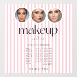 ブラッシュピンクストライプ 3枚の写真 MUA 営業時間  ウィンドウサイン