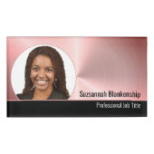 ブラッシュピンクメタルカスタムフォトプロフェッショナル 名札 (正面)