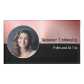 ブラッシュピンクメタルカスタムフォトプロフェッショナル 名札 (正面)